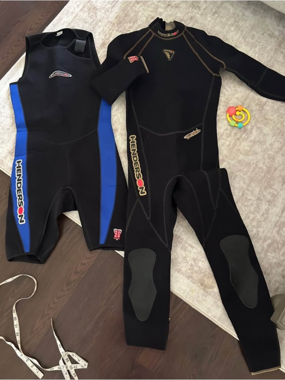 Henderson Men's Black & Blue Neoprene Wetsuit - Shorty & Fullsuit Set